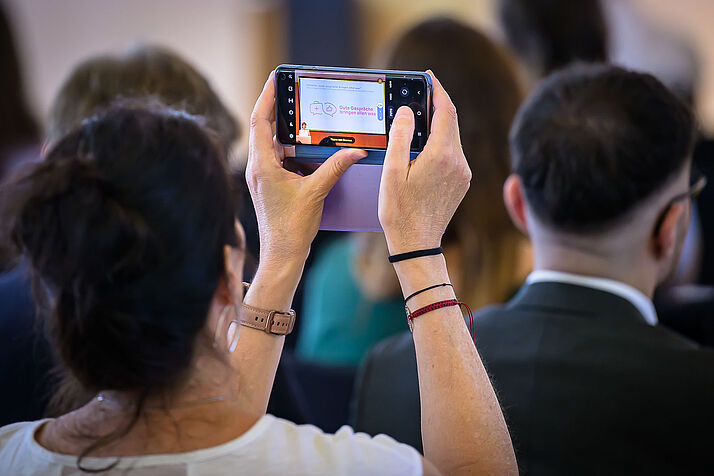 Präsentationsfolien-Handy-Fotografie